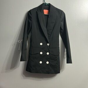 Manning Cartell Black Double Breasted Lace Tie up Sleeves  Blazer SZ 2